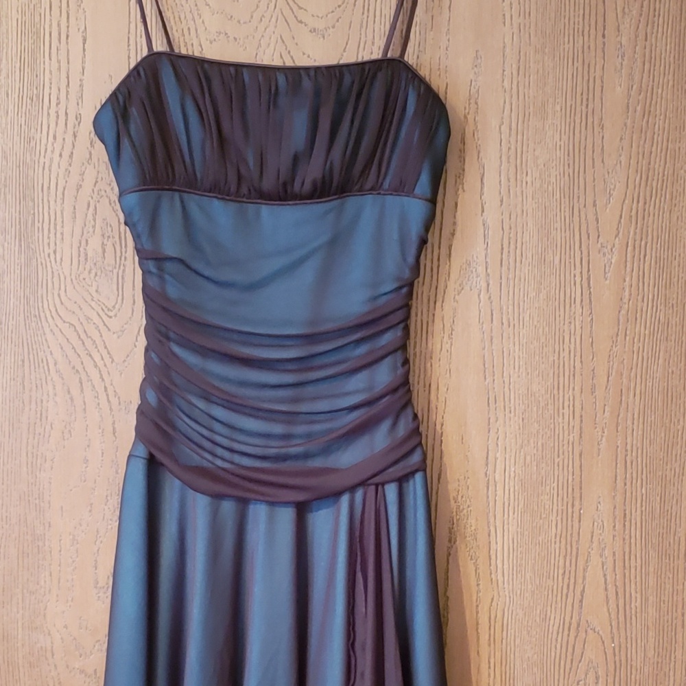 A dark turquoise dress